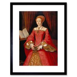 "Artery8 Painting Scrots (attr.) Princess Elizabeth Tudor 12x16"" Framed Art in Red - Size: W12"" x H16""" - thumbnail 1