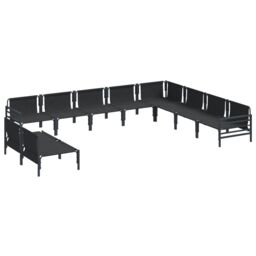 Berkfield Home Garden Sofa Set 10 pcs Anthracite Steel - thumbnail 6