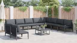Berkfield Home Garden Sofa Set 10 pcs Anthracite Steel - thumbnail 4