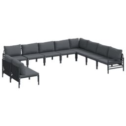 Berkfield Home Garden Sofa Set 10 pcs Anthracite Steel - thumbnail 2