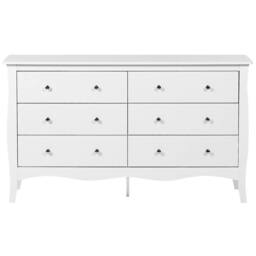 Wyld and Coco White Chest Drawers 6 Drawer Sideboard Modern French Style - thumbnail 5