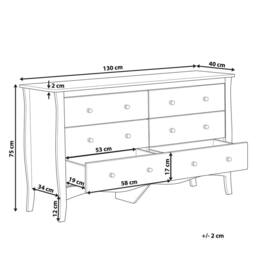 Wyld and Coco White Chest Drawers 6 Drawer Sideboard Modern French Style - thumbnail 3
