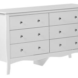 Wyld and Coco White Chest Drawers 6 Drawer Sideboard Modern French Style - thumbnail 2