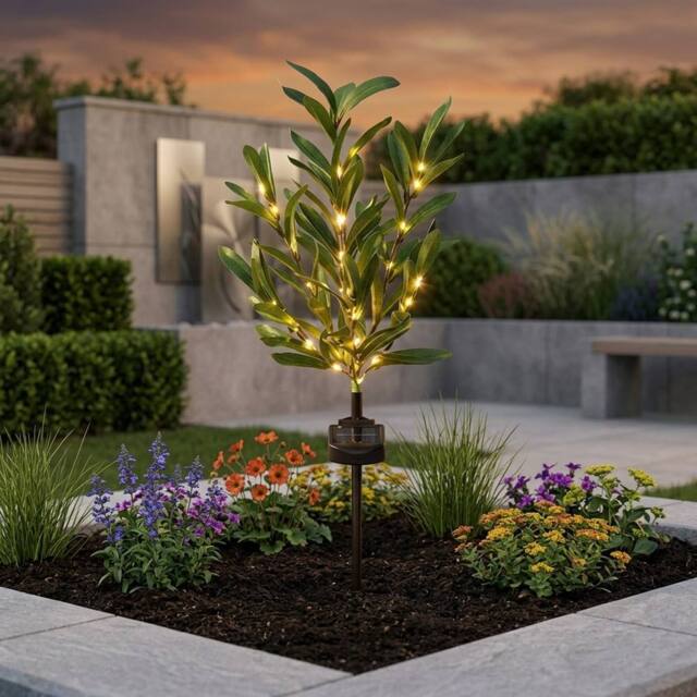 Garden Greatness Olive Tree Solar Garden Stake Lights - Size: 1 Pack - image 1