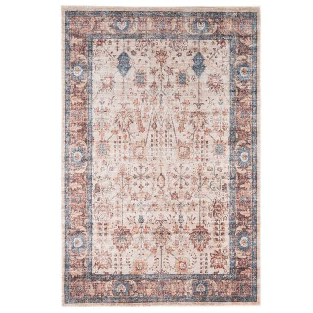 Kukoon Beige Traditional Flatwoven Living Room Area Rug Hallway Runner Mat in Cream - Size: 280 cm x 380 cm - image 1