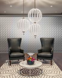 Loops 1 Bulb Ceiling Pendant Light Fitting Satin Nickel LED 8W Bulb in Metallics - thumbnail 2