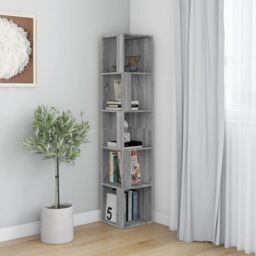 Berkfield Home Corner Cabinet Grey Sonoma 33x33x164.5 cm Engineered Wood