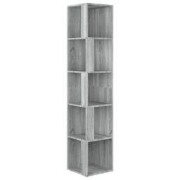 Berkfield Home Corner Cabinet Grey Sonoma 33x33x164.5 cm Engineered Wood - thumbnail 2