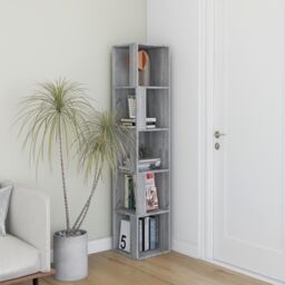 Berkfield Home Corner Cabinet Grey Sonoma 33x33x164.5 cm Engineered Wood - thumbnail 5