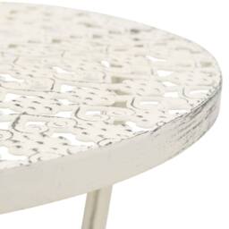 Berkfield Home Table Bistro Table Vintage Style Round Metal 40x70 cm White - thumbnail 1