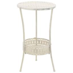 Berkfield Home Table Bistro Table Vintage Style Round Metal 40x70 cm White - thumbnail 2