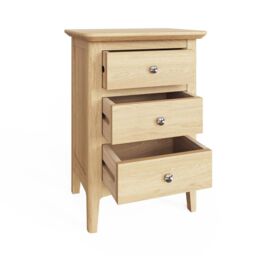 FWStyle Ready Assembled 3 Drawer Chest Of Drawers Natural Ash in Brown - thumbnail 3