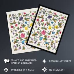 "Artery8 Louis Albert DuBois Floral Design For Textile Wall Art Print in White - Size: W12"" x H16""" - thumbnail 2