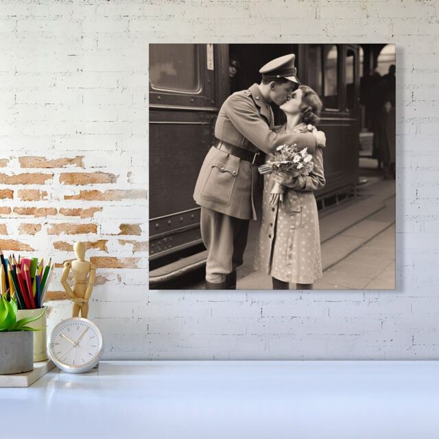 Warren Reed - Designer Time To Say Goodbye Canvas in Black - Size: w10 inch x h10 inch - image 1