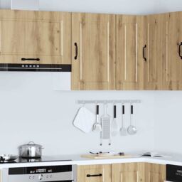 Berkfield Home Kitchen Wall Cabinet¬†Porto Artisan Oak Engineered Wood in Brown - thumbnail 4