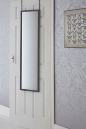 Orsina Versatile Over Door Plastic Frame Mirror, Sleek Mirror For Home, Durable Arched Mirror For Bedroom in Grey - thumbnail 2
