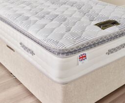 "Somnior Eleanor Linen Divan Bed Set with Pillowtop Mattress & 54"" Headboard in Mid Grey - Size: Small Single" - thumbnail 7