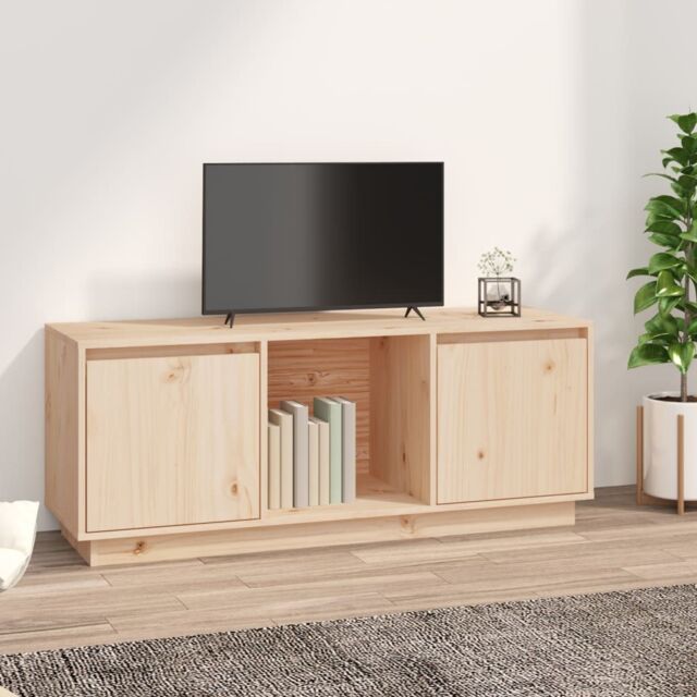 Berkfield Home TV Cabinet 110.5x35x44 cm Solid Wood Pine in Brown - image 1