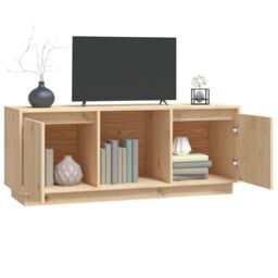 Berkfield Home TV Cabinet 110.5x35x44 cm Solid Wood Pine in Brown - thumbnail 4