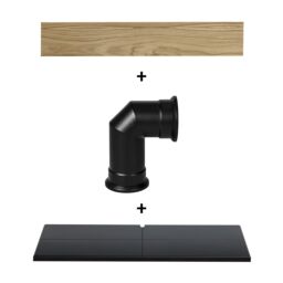Adam Fires & Fireplaces Adam Oak Beam, Hearth & Stove Pipe Set - thumbnail 1