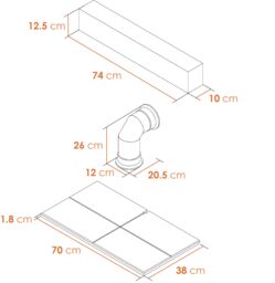 Adam Fires & Fireplaces Adam Oak Beam, Hearth & Stove Pipe Set - thumbnail 6