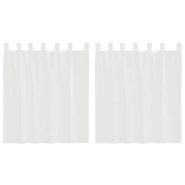 Berkfield Home Voile Curtains with Rod Pockets 2 pcs White - image 1
