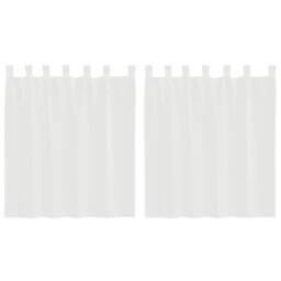 Berkfield Home Voile Curtains with Rod Pockets 2 pcs White - thumbnail 1