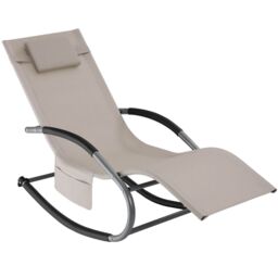 tectake Sun Lounger Taya in Beige - Size: 1 Seater - thumbnail 1