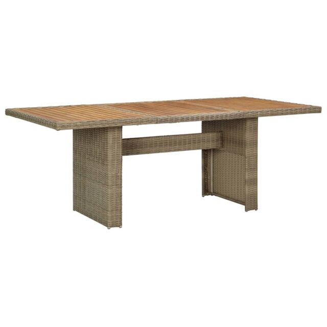 Berkfield Home Garden Dining Table Brown 200x100x74 cm Poly Rattan - Size: 200 x 100 x 74 cm