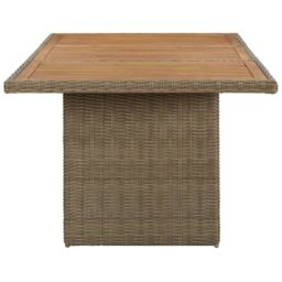 Berkfield Home Garden Dining Table Brown 200x100x74 cm Poly Rattan - Size: 200 x 100 x 74 cm - thumbnail 3