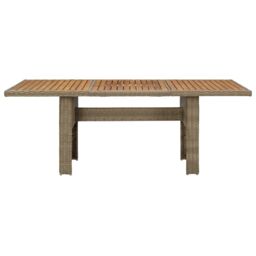 Berkfield Home Garden Dining Table Brown 200x100x74 cm Poly Rattan - Size: 200 x 100 x 74 cm - thumbnail 2