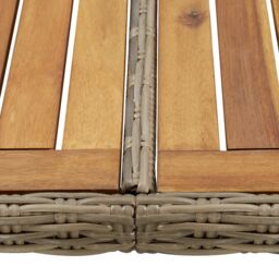 Berkfield Home Garden Dining Table Brown 200x100x74 cm Poly Rattan - Size: 200 x 100 x 74 cm - thumbnail 5
