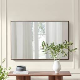 FurnitureboxUK Inga Walnut Wood Long Rectangle 120x80cm Wall Mirror - Size: 120x80 cm - thumbnail 4