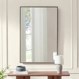 FurnitureboxUK Inga Walnut Wood Long Rectangle 120x80cm Wall Mirror - Size: 120x80 cm - thumbnail 2