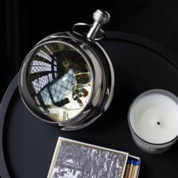 The Libra Company Large Paperweight Clock - Aluminum/Glass - L13 x W15 x H15 cm in Silver - thumbnail 4