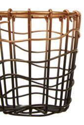 Orsina Black & Gold Wireframe Storage Pot, Decorative Baskets for Shelves, Space-saving Basket For Home & Office - thumbnail 2