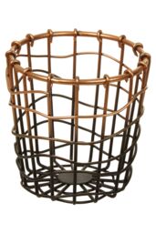 Orsina Black & Gold Wireframe Storage Pot, Decorative Baskets for Shelves, Space-saving Basket For Home & Office