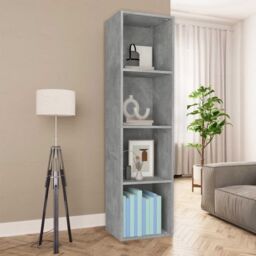 Berkfield Home Book Cabinet/TV Cabinet Concrete Grey 36x30x143 cm Engineered Wood - Size: 36 x 30 x 143 cm - thumbnail 1
