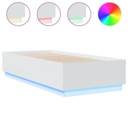 Berkfield Home Bed Frame with LED without Mattress White 100x200 cm - thumbnail 2