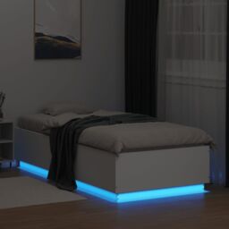 Berkfield Home Bed Frame with LED without Mattress White 100x200 cm - thumbnail 4