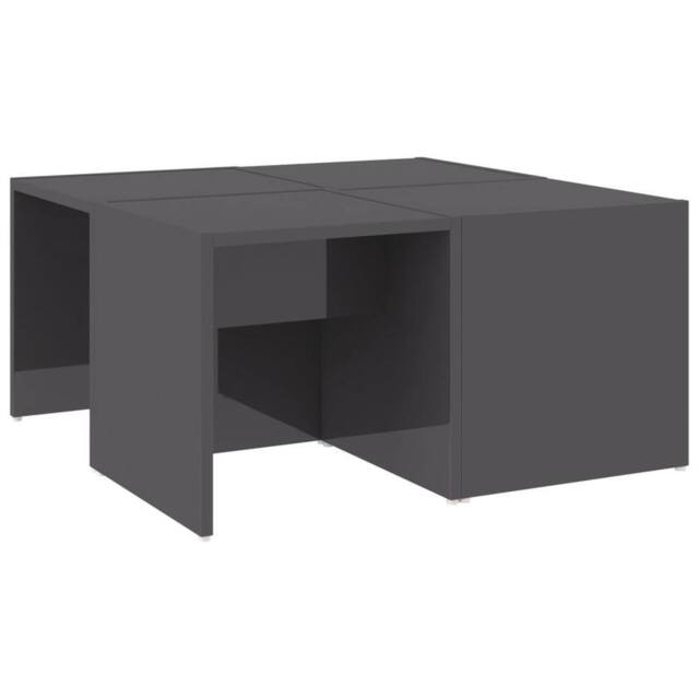 Berkfield Home Coffee Tables 4 pcs High Gloss Grey 33x33x33 cm Engineered Wood - Size: 33 x 33 x 33 cm - image 1