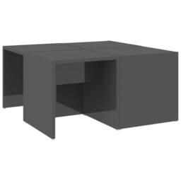 Berkfield Home Coffee Tables 4 pcs High Gloss Grey 33x33x33 cm Engineered Wood - Size: 33 x 33 x 33 cm - thumbnail 1