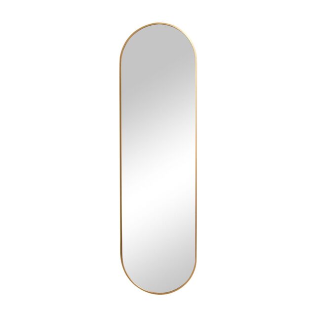 Melody Maison Warm Gold Oval Framed Wall Mirror 140cm X 40cm in Metallic Gold - Size: 140 cm X 40 cm - image 1