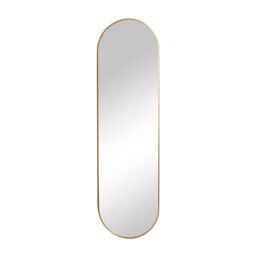 Melody Maison Warm Gold Oval Framed Wall Mirror 140cm X 40cm in Metallic Gold - Size: 140 cm X 40 cm - thumbnail 1