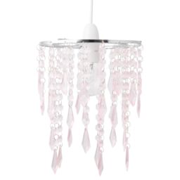 First Choice Lighting Chrome & Pink Jewels Light Shade - thumbnail 2