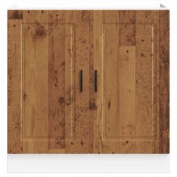 "Berkfield Home Sink Base Cabinet¬†""Porto"" Old Wood 80x46x81.5 cm¬†Engineered Wood in Brown - Size: 80x46x81.5 cm" - thumbnail 4