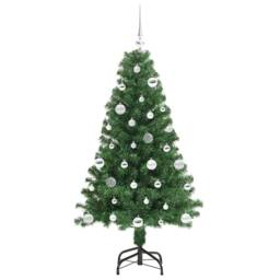 Berkfield Home Green Artificial Christmas Tree with 150 LEDs with Stand Green 150 cm - thumbnail 4