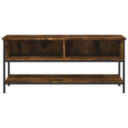 Berkfield Home TV Cabinet Smoked Oak 100x35x45 cm Engineered Wood in Brown - Size: 100 x 35 x 45 cm - thumbnail 4