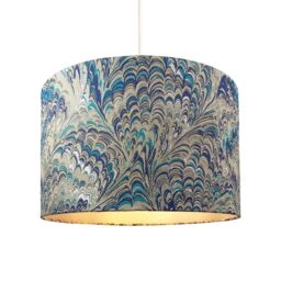 Happy Homewares Contemporary & Vivid Peacock Print Table/Pendant Lamp Shade in Soft Cotton - Size: 16 inches - thumbnail 2