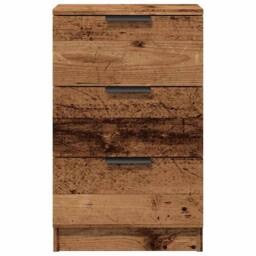 Berkfield Home Bedside Cabinet Old Wood 40x36x65 cm Engineered Wood in Brown - Size: 40 x 36 x 65 cm - thumbnail 5
